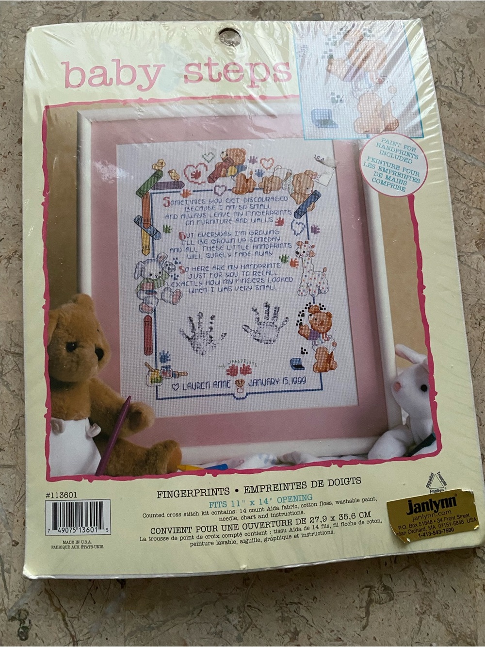 Janlynn Kit 113601 baby steps Fingerprints Made in USA